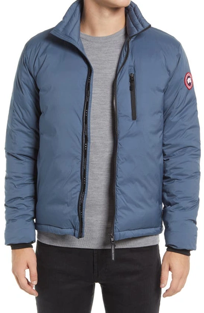 Shop Canada Goose Lodge Packable 750 Fill Power Down Jacket In Ozone Blue- Bleu Ozone