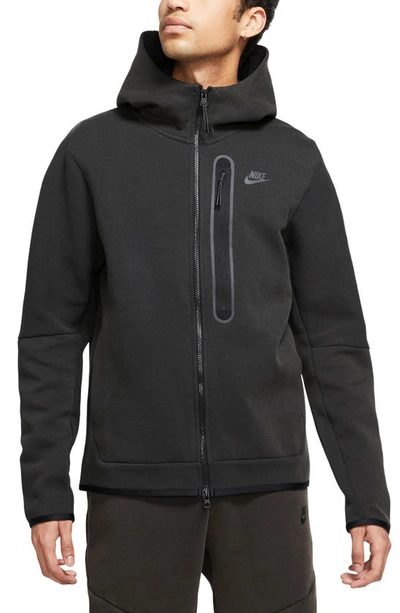 Shop Nike Tech Fleece Zip Hoodie In Black/ Black