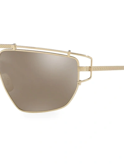 Shop Versace 57mm Irregular Hexagon Sunglasses In Pale Gold