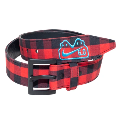 Shop Nike Mens 6.0 Saloon Check Belt (red)