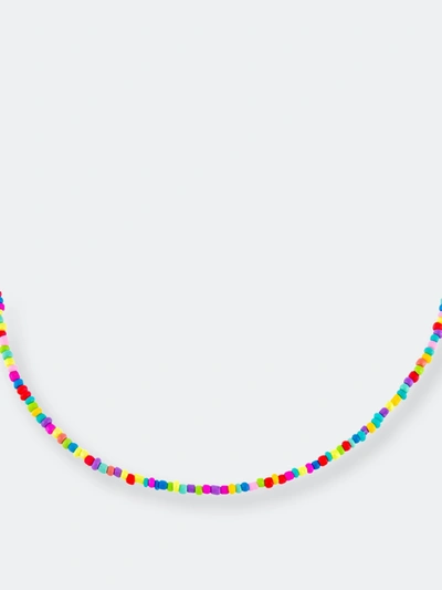 Shop Adinas Jewels Adina's Jewels Rainbow Beaded Choker In Blue