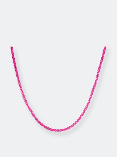 Shop Adinas Jewels Adina's Jewels Colored Enamel Rope Chain Necklace In Pink