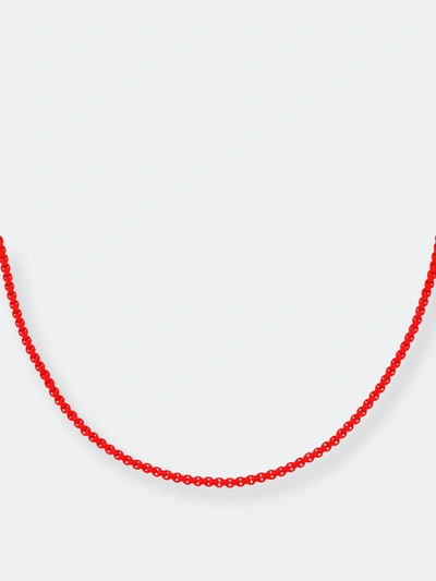 Shop Adinas Jewels Adina's Jewels Colored Enamel Rope Chain Necklace In Red