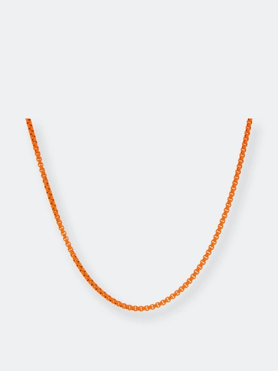 Shop Adinas Jewels Adina's Jewels Colored Enamel Rope Chain Necklace In Orange