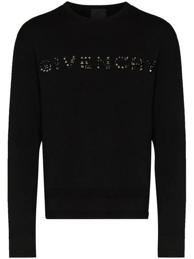 Shop Givenchy Studded-logo Wool Jumper In Schwarz