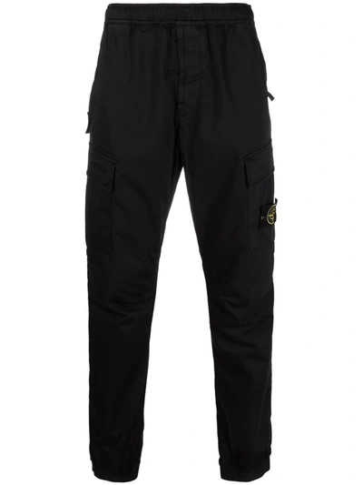 Shop Stone Island Flap-pocket Track Pants In Black