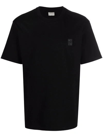 Shop Filling Pieces Lux Logo-patch Organic Cotton T-shirt In Schwarz