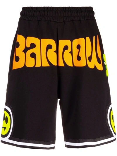 Shop Barrow Graphic-print Track Shorts In Black