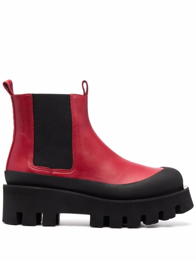 Shop Paloma Barceló Celine Leather Ankle Boots In Rot