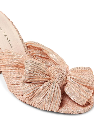 Shop Loeffler Randall Women's Camellia Knotted Metallic Sandals In Platinum