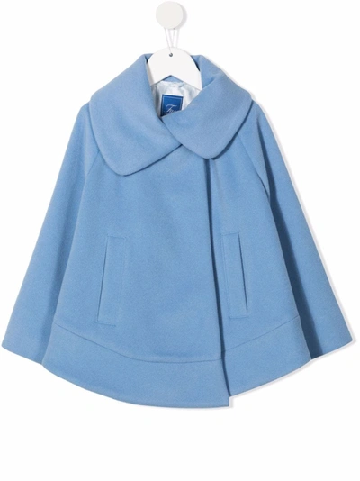 Shop Fay Peter Pan-collar Concealed Cape In Blue