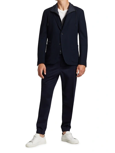 Shop Ermenegildo Zegna High-performance Wool Jersey Jacket In Navy