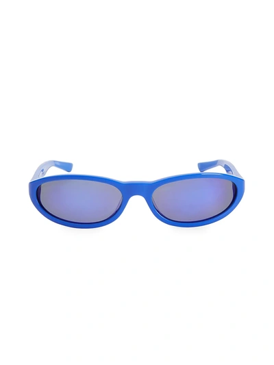 Shop Balenciaga 59mm Oval Acetate Sunglasses In Blue