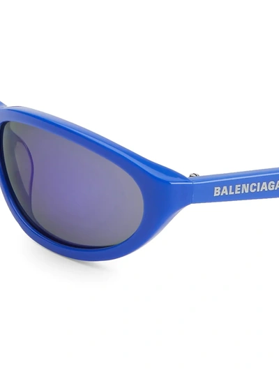 Shop Balenciaga 59mm Oval Acetate Sunglasses In Blue