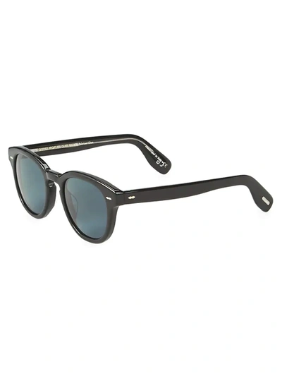 Shop Oliver Peoples 50mm Cary Grant Polarized Round Sunglasses In Black
