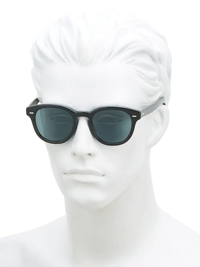 Shop Oliver Peoples 50mm Cary Grant Polarized Round Sunglasses In Black
