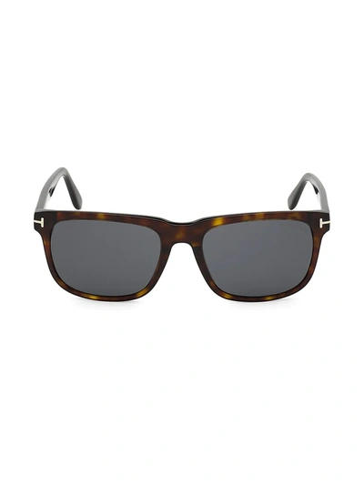 Shop Tom Ford Men's 56mm Plastic Square Sunglasses In Dark Havana