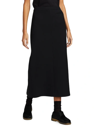 Shop The Row Pol Wool & Silk Midi Skirt In Black