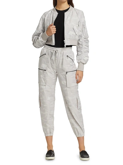 Shop Blanc Noir Airborne Camo Pants In New Grey Camo