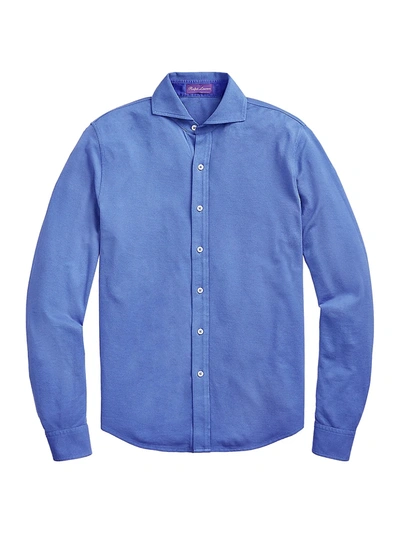 Shop Ralph Lauren Men's Keaton Piqué Sport Shirt In Copen Blue