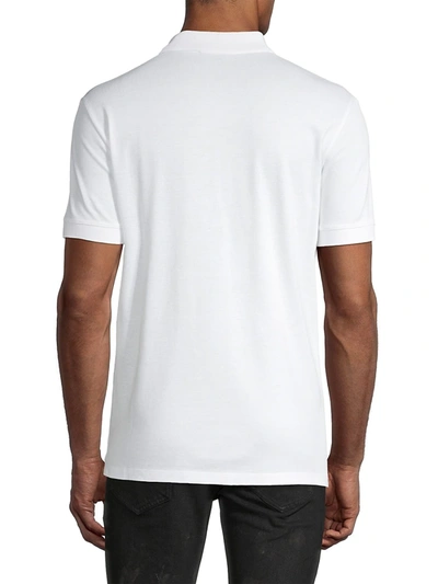 Shop Alexander Mcqueen Men's Logo Tape Polo Shirt In White Black