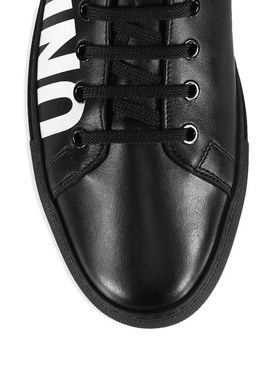 Shop Moschino Men's Logo Leather High-top Sneakers In Nero