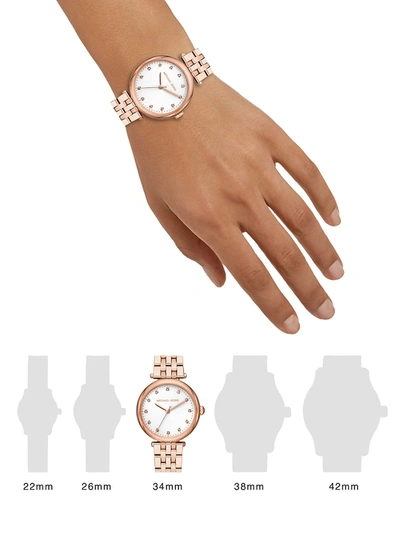 Shop Michael Kors Diamond Darci Rose Goldtone Stainless Steel Bracelet Watch