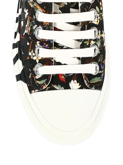 Shop Burberry Larkhall Floral Logo Sneakers In Black