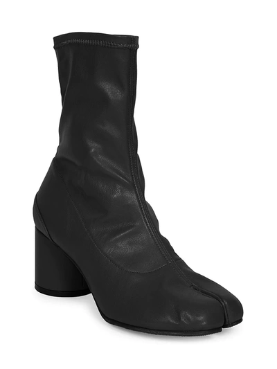 Shop Maison Margiela Women's Tabi Leather Ankle Boots In Black
