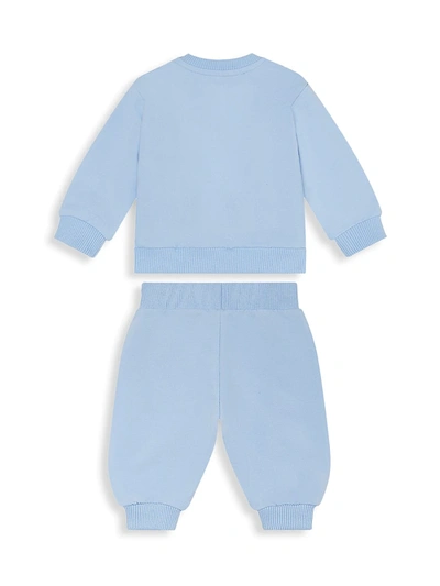 Shop Versace Baby Boy's 2-piece Logo-print Sweatshirt & Joggers Set In Baby Blue