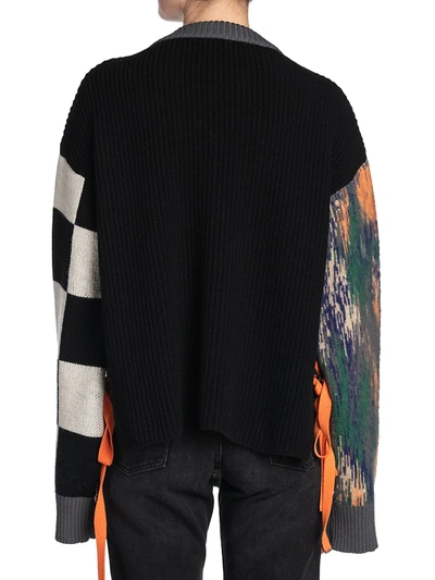 Shop Off-white Main Jacquard Wool Sweater In Black Multicolor