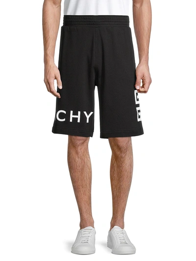 Shop Givenchy Men's Embroidered Boxing Shorts In Black