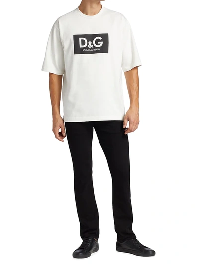 Shop Dolce & Gabbana Men's Oversized Vintage Logo T-shirt In White Black