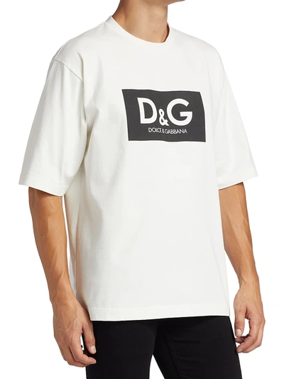 Shop Dolce & Gabbana Men's Oversized Vintage Logo T-shirt In White Black