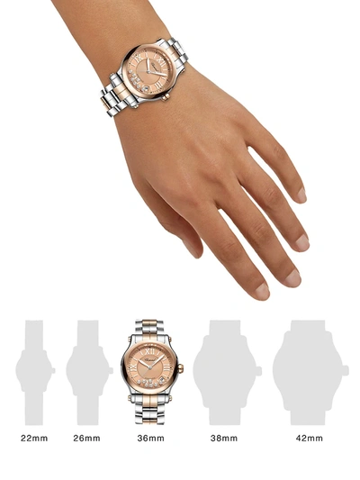 Shop Chopard Women's Happy Sport 18k Rose Gold, Stainless Steel & Diamond Bracelet Watch