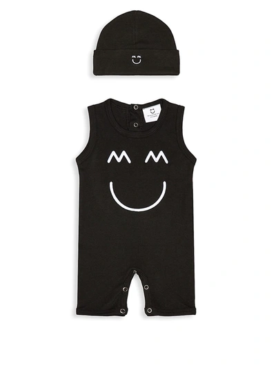 Shop Miles And Milan Baby's Embroidered Romper And Hat Set In Black