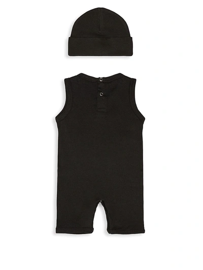 Shop Miles And Milan Baby's Embroidered Romper And Hat Set In Black