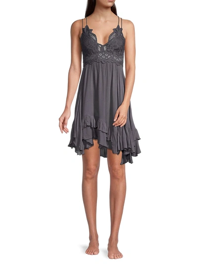 Shop Free People Women's Adella Slip Dress In Charcoal