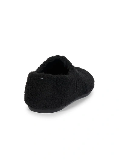 Shop Maison Margiela Tabi Faux Shearling Babouche Loafers In Black