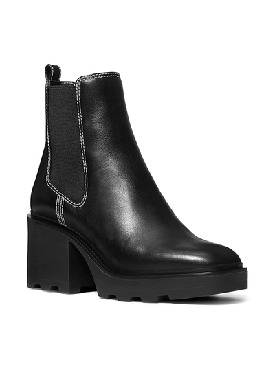 Shop Michael Michael Kors Women's Keisha Leather Ankle Booties In Black