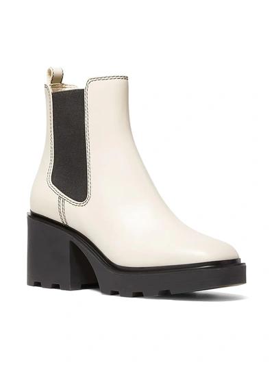 Shop Michael Michael Kors Keisha Leather Ankle Booties In White