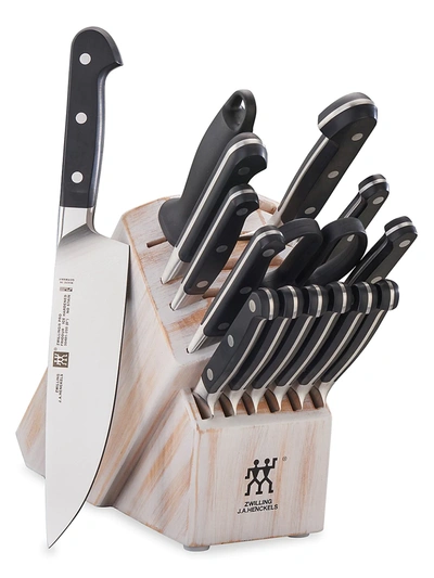 Shop Zwilling J.a. Henckels Pro 16-piece Knife Block Set In Rustic White