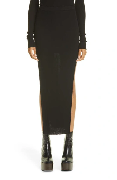 Shop Rick Owens Sacri Rib Stretch Wool Blend Sweater Skirt In Black