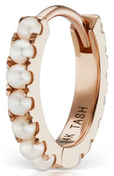 Shop Maria Tash Cultured Pearl Eternity Clicker Earring In Rose Gold