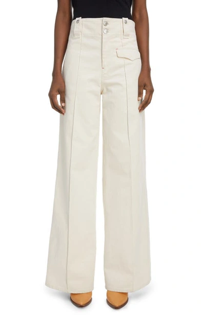 Shop Isabel Marant Dilemony Double Button Pocket Trousers In Ecru
