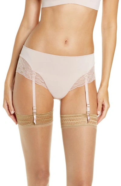 Shop Natori Eclipse Briefs With Removable Garters In Rose Beige