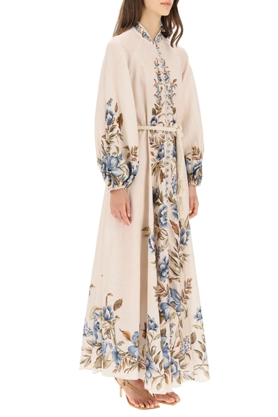 Shop Zimmermann Aliane Billow Long Dress In Beige