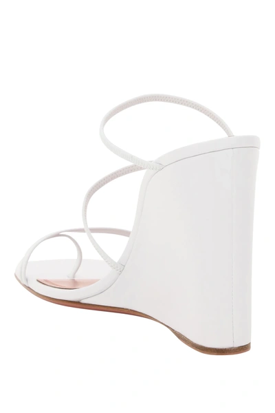 Shop Amina Muaddi Naima Wedge Sandal In White