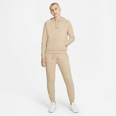 Shop Nike Women's Sportswear Essential Jogger Pants In Rattan/white