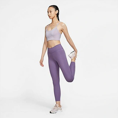 Shop Nike Women's One Luxe Cropped Tights In Amethyst/smoke/clear